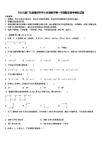 2026届广东省横沥中学七年级数学第一学期期末联考模拟试题含解析