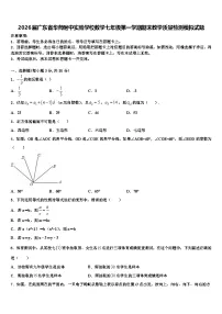 2026届广东省华师附中实验学校数学七年级第一学期期末教学质量检测模拟试题含解析