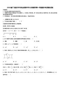 2026届广东省开平市月山初级中学七年级数学第一学期期末考试模拟试题含解析