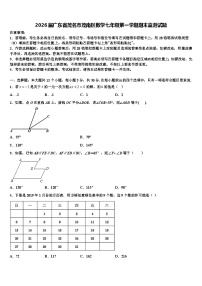 2026届广东省茂名市茂南区数学七年级第一学期期末监测试题含解析