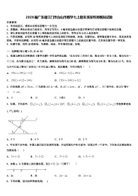 2026届广东省江门市台山市数学七上期末质量检测模拟试题含解析