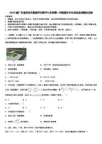 2026届广东省茂名市直属学校数学七年级第一学期期末学业质量监测模拟试题含解析