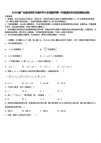 2026届广东省深圳市文锦中学七年级数学第一学期期末综合测试模拟试题含解析