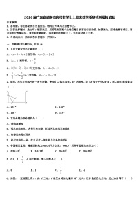 2026届广东省韶关市名校数学七上期末教学质量检测模拟试题含解析