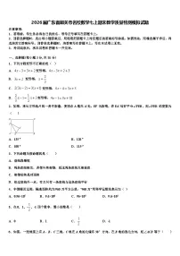 2026届广东省韶关市名校数学七上期末教学质量检测模拟试题含解析