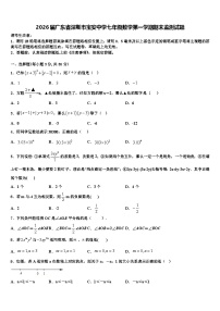 2026届广东省深圳市宝安中学七年级数学第一学期期末监测试题含解析
