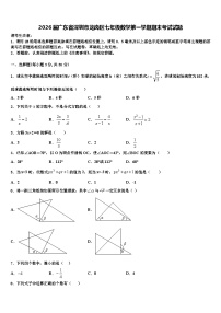 2026届广东省深圳市龙岗区七年级数学第一学期期末考试试题含解析