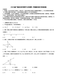 2026届广西省玉林市数学七年级第一学期期末复习检测试题含解析