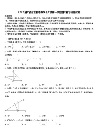 2026届广西省玉林市数学七年级第一学期期末复习检测试题含解析