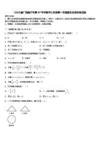 2026届广西南宁市第47中学数学七年级第一学期期末质量检测试题含解析