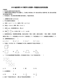 2026届合肥市45中数学七年级第一学期期末达标检测试题含解析