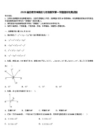 2026届合肥市瑶海区七年级数学第一学期期末经典试题含解析
