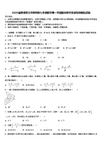 2026届贵州遵义市桐梓县七年级数学第一学期期末教学质量检测模拟试题含解析