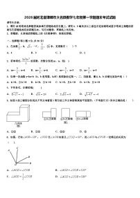 2026届河北省邯郸市大名县数学七年级第一学期期末考试试题含解析