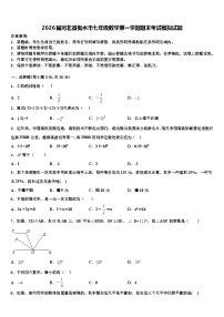 2026届河北省衡水市七年级数学第一学期期末考试模拟试题含解析