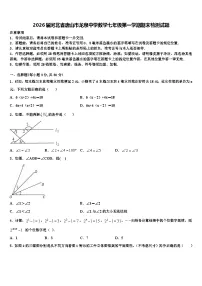 2026届河北省唐山市龙泉中学数学七年级第一学期期末检测试题含解析