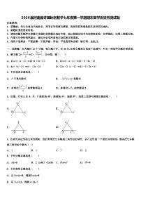 2026届河南省许昌地区数学七年级第一学期期末教学质量检测试题含解析