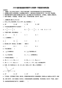 2026届河南省南召县数学七年级第一学期期末调研试题含解析