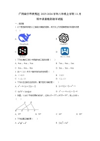 广西南宁市青秀区2025-2026学年八年级上学期11月期中质量检测数学试卷（学生版）