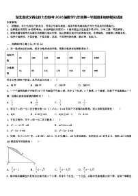 湖北省武汉青山区七校联考2026届数学九年级第一学期期末调研模拟试题含解析