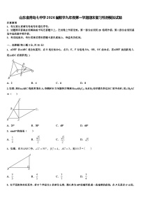 山东省青岛七中学2026届数学九年级第一学期期末复习检测模拟试题含解析