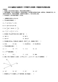 2026届黑龙江省黑河市1中学数学七年级第一学期期末考试模拟试题含解析