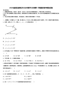2026届湖北省黄石市大冶市数学七年级第一学期期末联考模拟试题含解析