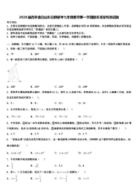 2026届吉林省白山长白县联考七年级数学第一学期期末质量检测试题含解析
