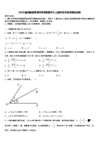2026届湖南省株洲市株洲县数学七上期末综合测试模拟试题含解析
