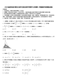 2026届吉林省长春吉大附中力旺实验中学数学七年级第一学期期末检测模拟试题含解析