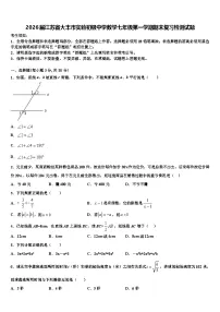 2026届江苏省大丰市实验初级中学数学七年级第一学期期末复习检测试题含解析