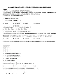 2026届江苏省东台市数学七年级第一学期期末质量跟踪监视模拟试题含解析