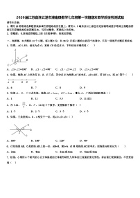 2026届江苏省连云港市灌南县数学七年级第一学期期末教学质量检测试题含解析