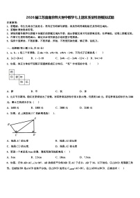 2026届江苏省南京师大附中数学七上期末质量检测模拟试题含解析