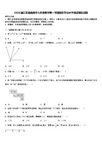 2026届江苏省南通市七年级数学第一学期期末学业水平测试模拟试题含解析