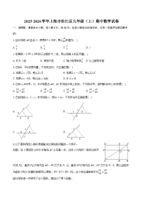 2025-2026学年上海市松江区九年级（上）期中数学试卷