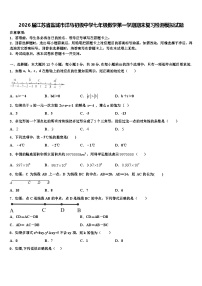2026届江苏省盐城市洋马初级中学七年级数学第一学期期末复习检测模拟试题含解析