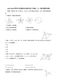 2025-2026学年江苏省淮安市淮安区八年级（上）期中数学试卷