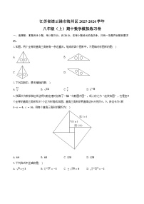 江苏省连云港市海州区2025-2026学年八年级（上）期中数学模拟练习卷（有答案和解析）