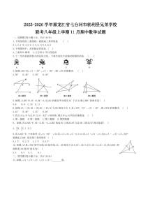 黑龙江省七台河市勃利县兄弟学校联考2025-2026学年八年级上学期11月期中考试数学试卷（含答案）