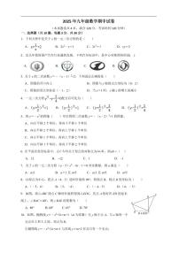 湖南省长沙市宁乡市西部六乡镇2025-2026学年九年级上学期11月期中数学试题