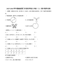 2025-2026学年福建省厦门外国语学校九年级（上）期中数学试卷-自定义类型
