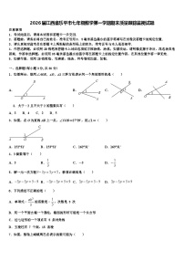 2026届江西省乐平市七年级数学第一学期期末质量跟踪监视试题含解析