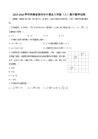 2025-2026学年河南省郑州市中原区八年级（上）期中数学试卷
