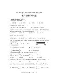 山东省临沂市莒南县2025-2026学年七年级上学期11月期中数学试题
