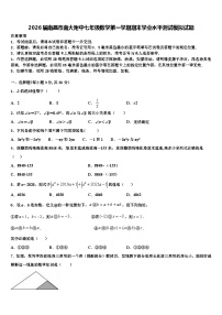2026届南昌市南大附中七年级数学第一学期期末学业水平测试模拟试题含解析