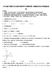 2026届辽宁省营口市大石桥市石佛中学七年级数学第一学期期末学业水平测试模拟试题含解析