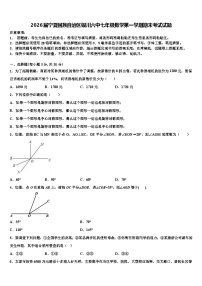2026届宁夏回族自治区银川六中七年级数学第一学期期末考试试题含解析