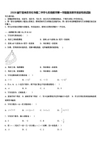 2026届宁夏吴忠市红寺堡二中学七年级数学第一学期期末教学质量检测试题含解析