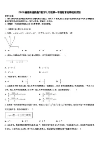2026届青海省黄南市数学七年级第一学期期末调研模拟试题含解析